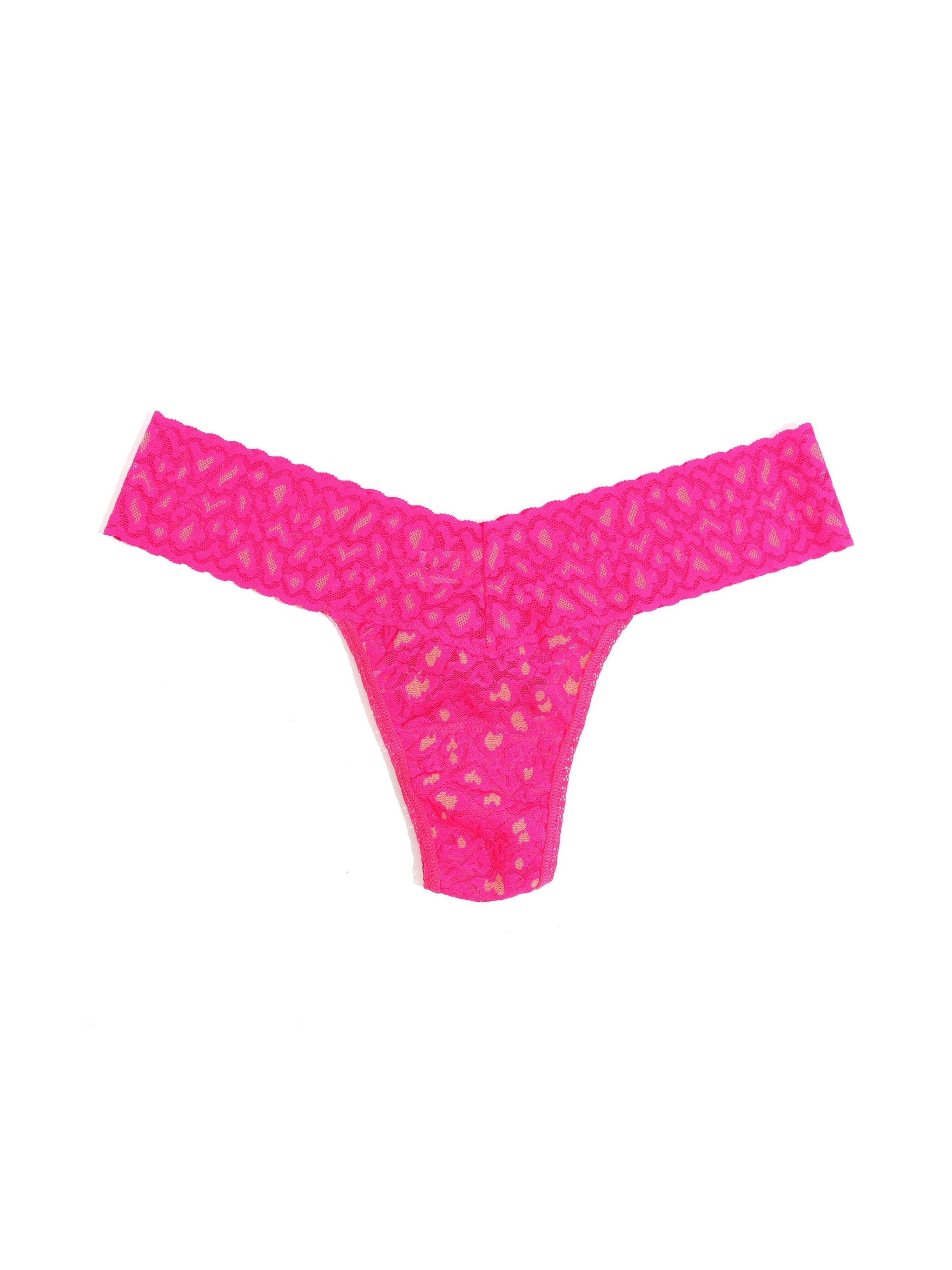 Cross-Dyed Leopard Low Rise Thong Siesta Pink