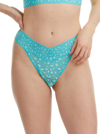 Cross-Dyed Leopard Original Rise Thong Radiant Turquoise