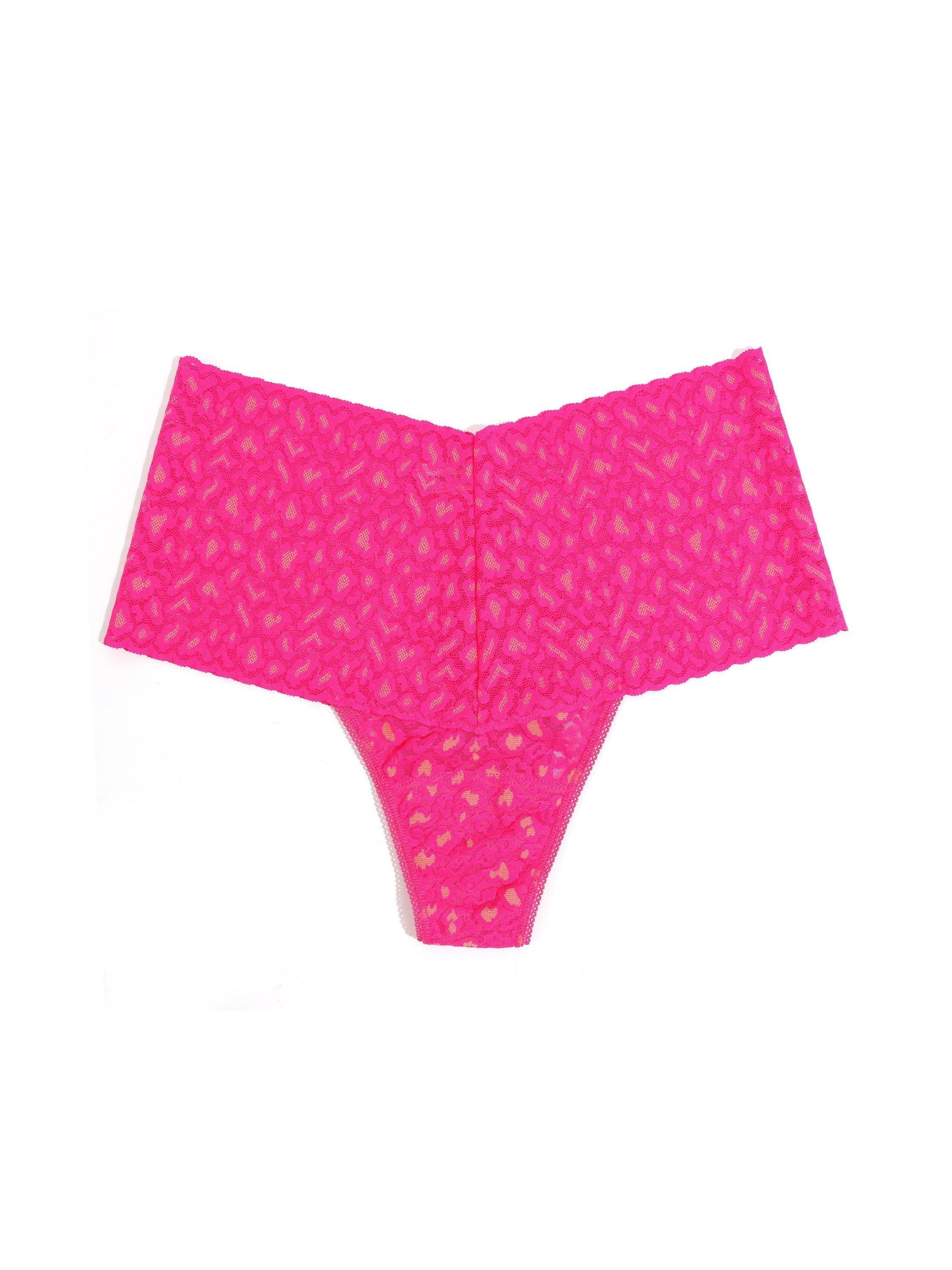 Cross-Dyed Leopard Retro Thong Siesta Pink