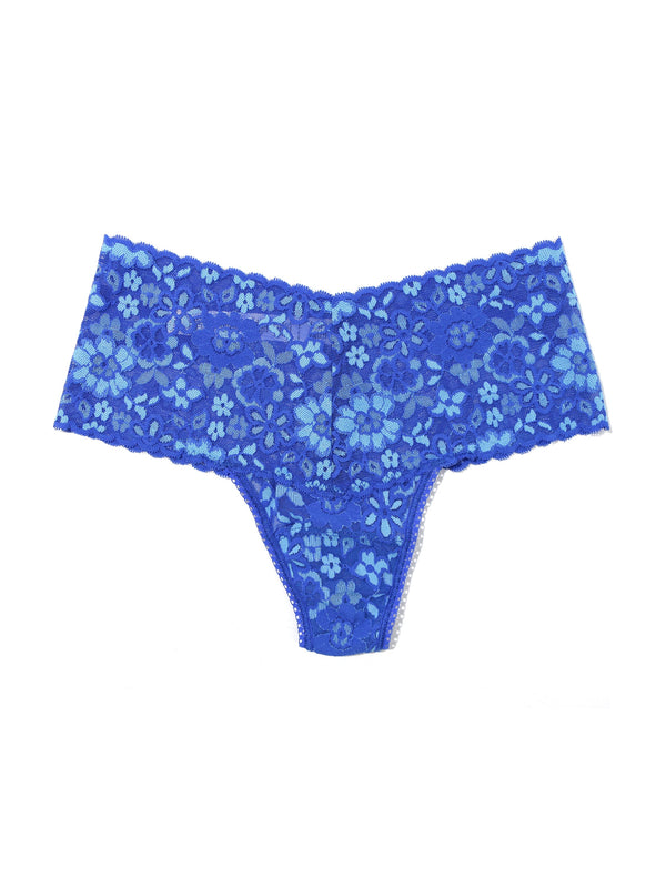 Daily Lace™ Cross-Dye Retro Thong Bring Blueberries Blue Sale