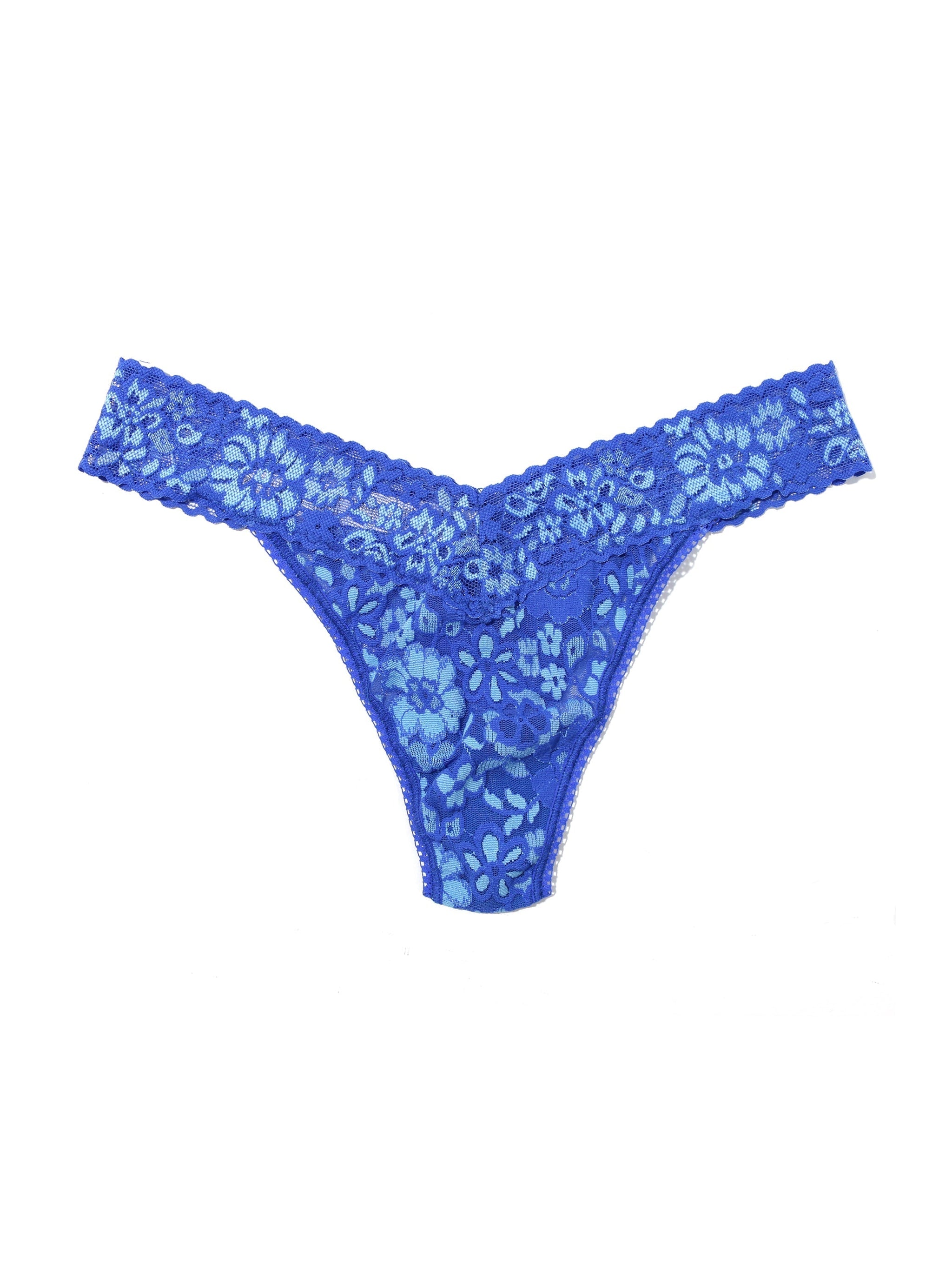 Daily Lace™ Cross-dye Original Rise Thong Bring Blueberries Blue