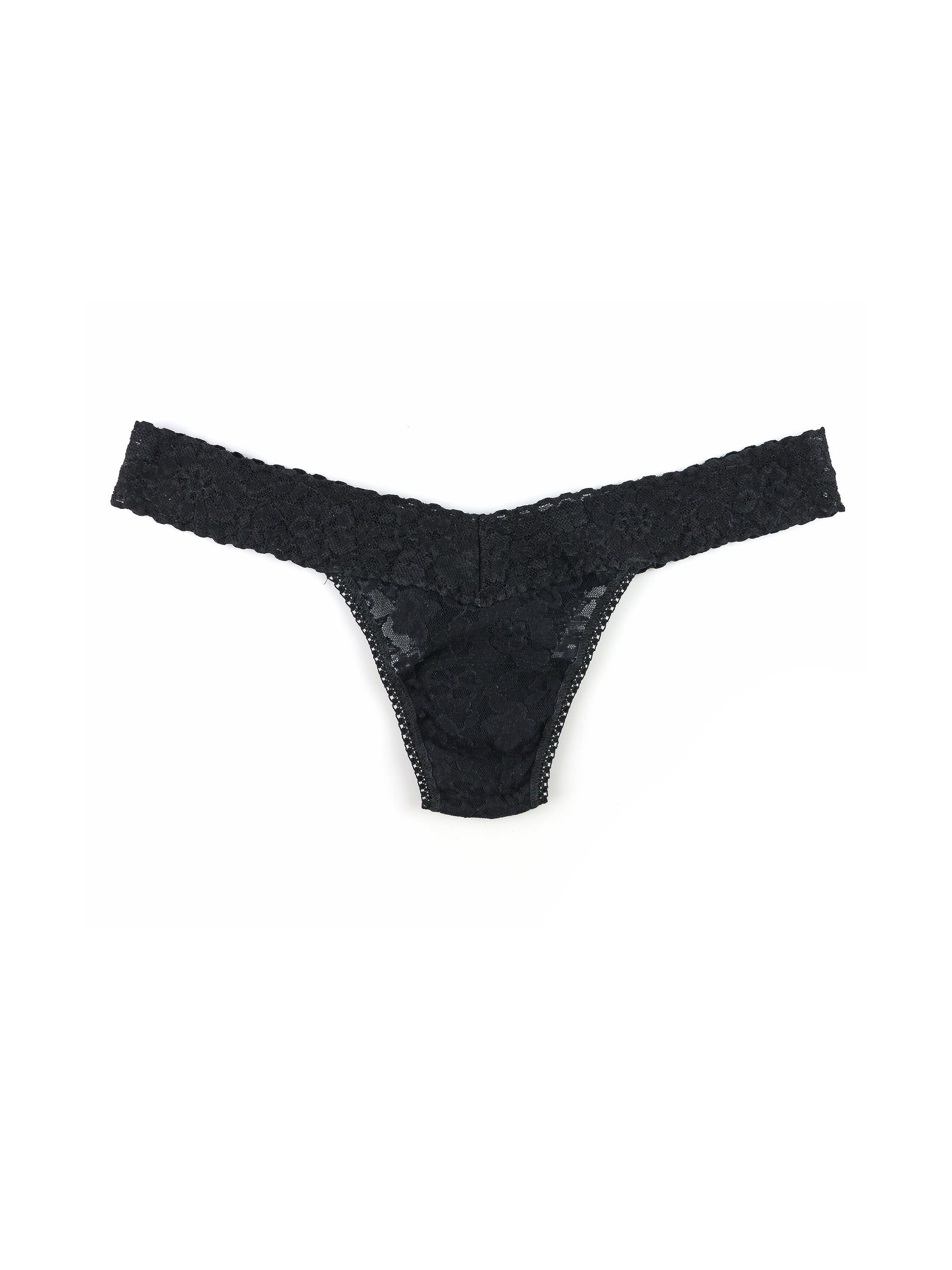 Daily Lace Low Rise Thong-BLACK-Hanky Panky