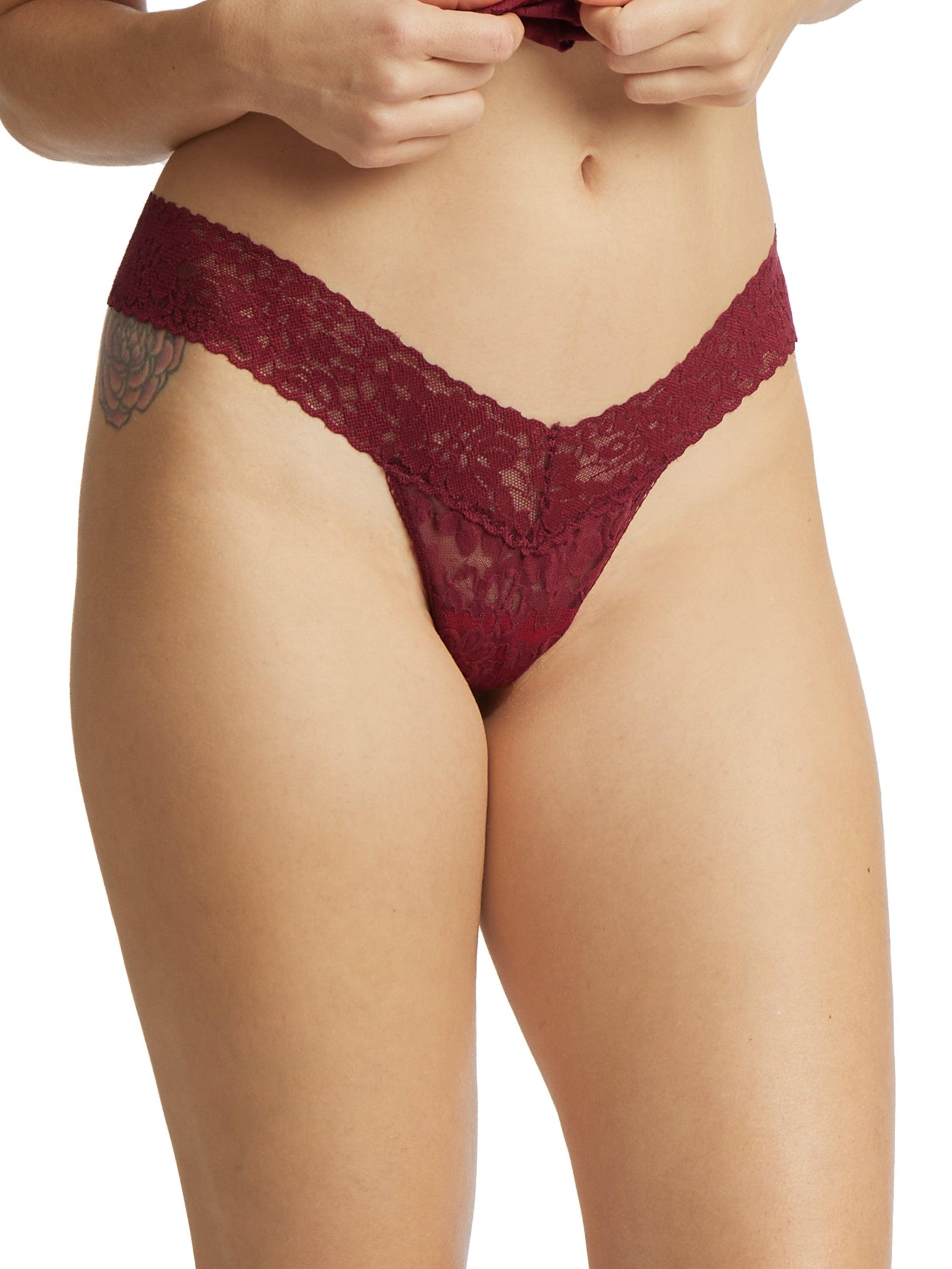 Daily Lace™ Low Rise Thong Lipstick Red