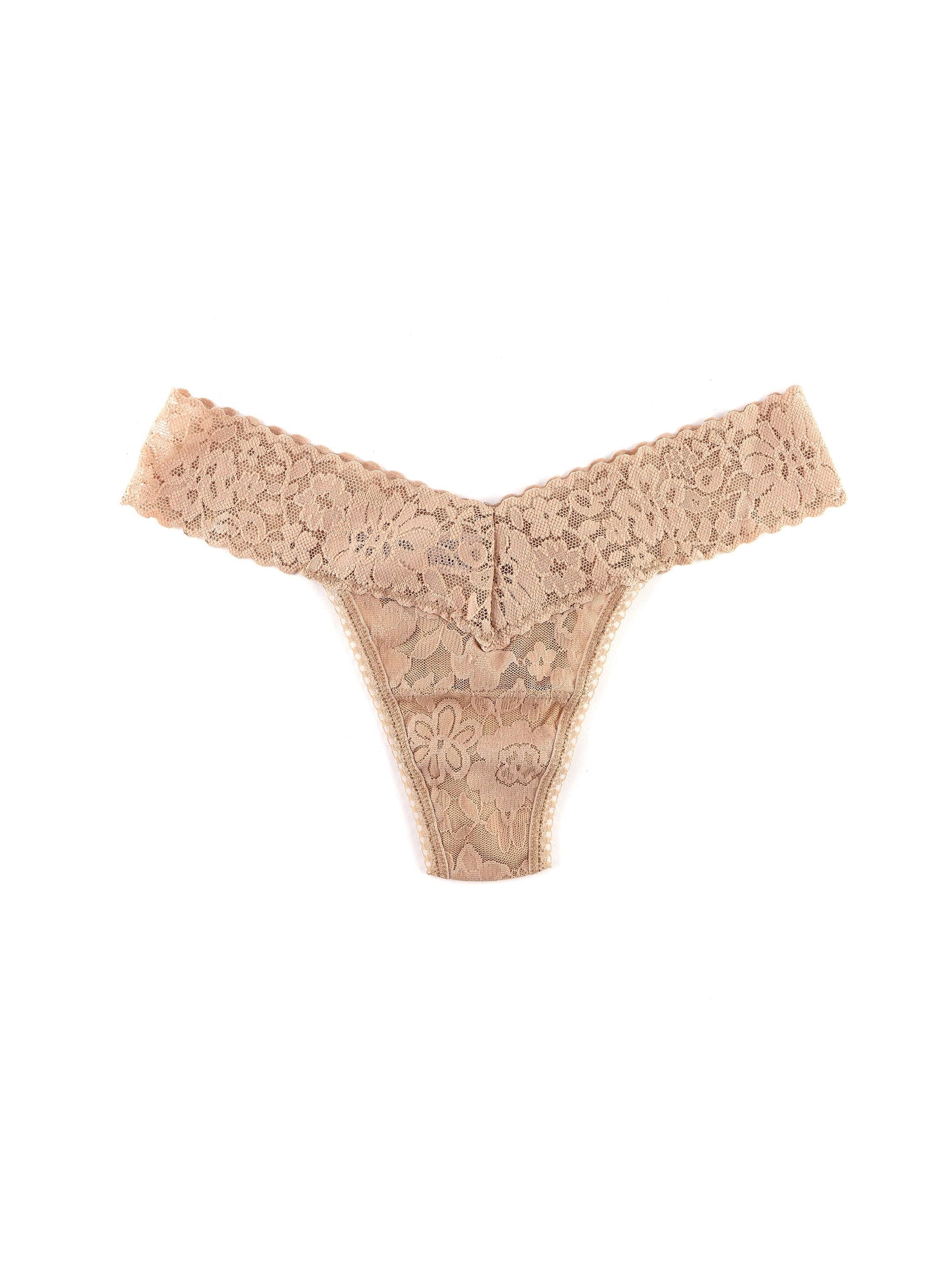 Daily Lace Petite Low Rise Thong-TAUPE-Hanky Panky