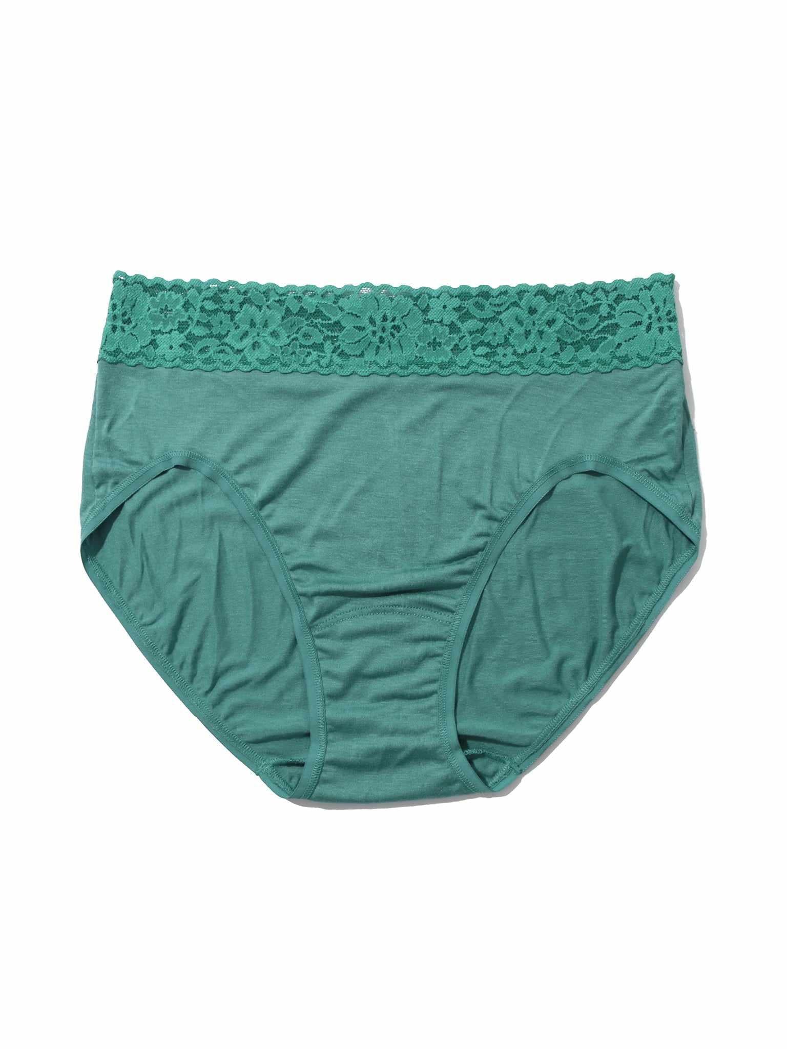 DreamEase™ French Brief Seaside Green - Flat Lay, Lace Waistband, Tencel Modal | Hanky Panky