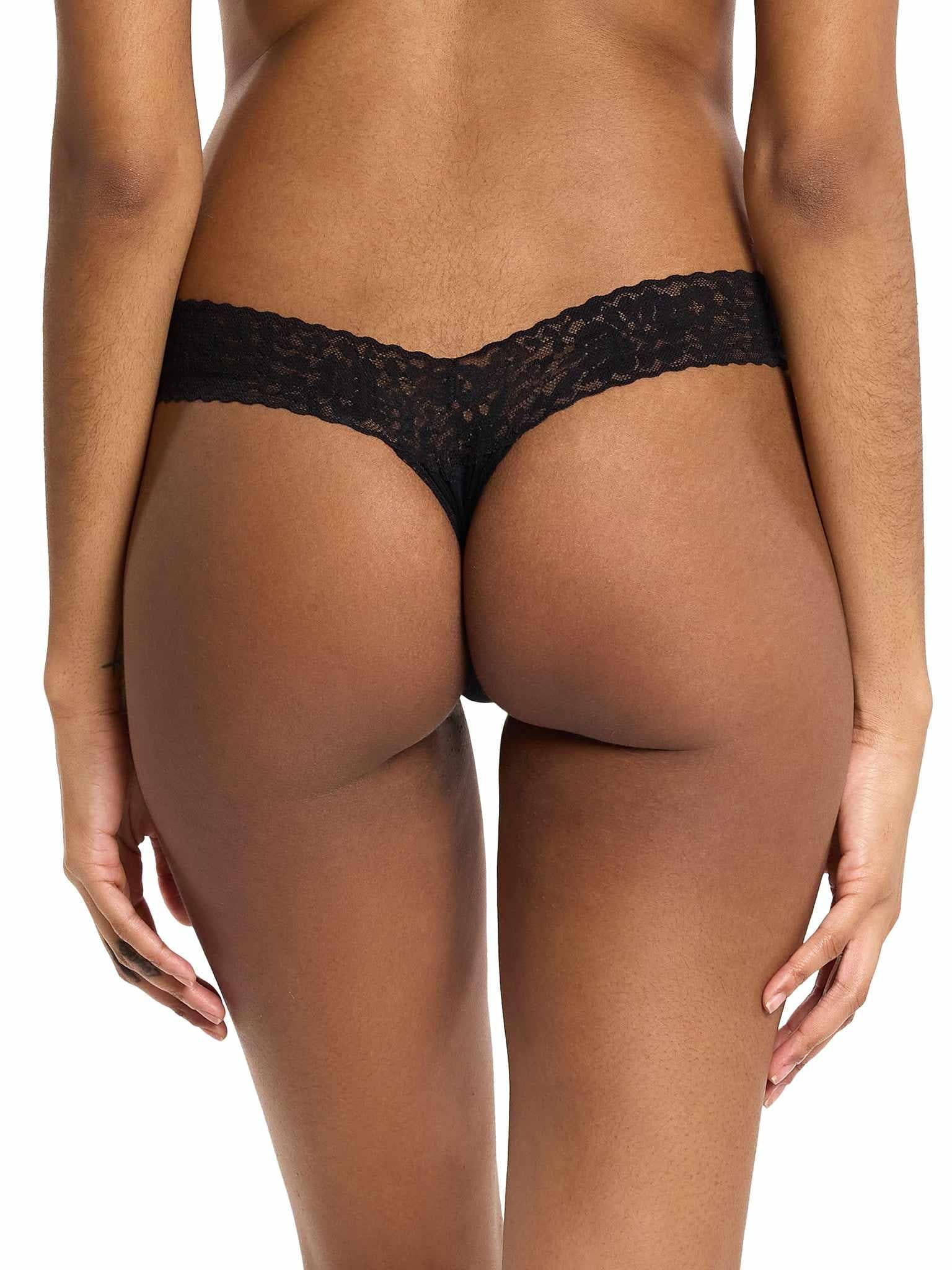 Black DreamEase™ Low Rise Thong - Back View, No Panty Lines | Hanky Panky