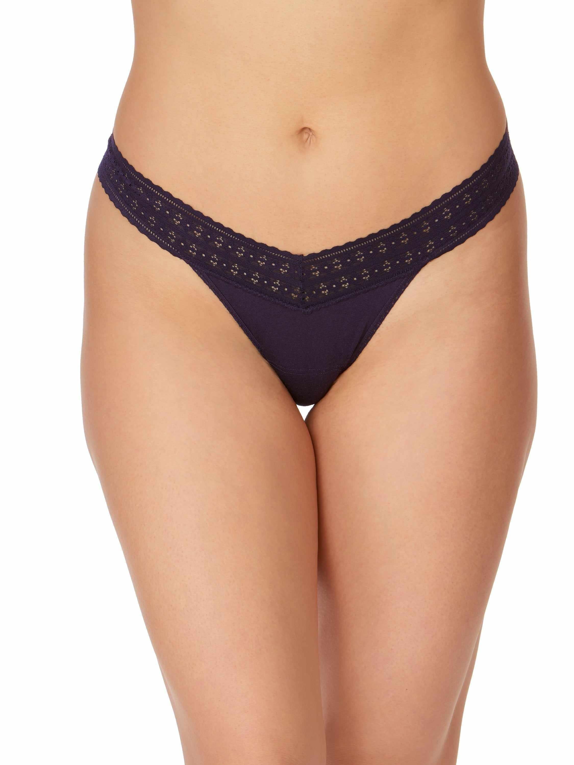 Indigo DreamEase™ Low Rise Thong - On Model Front View, Tencel Modal | Hanky Panky