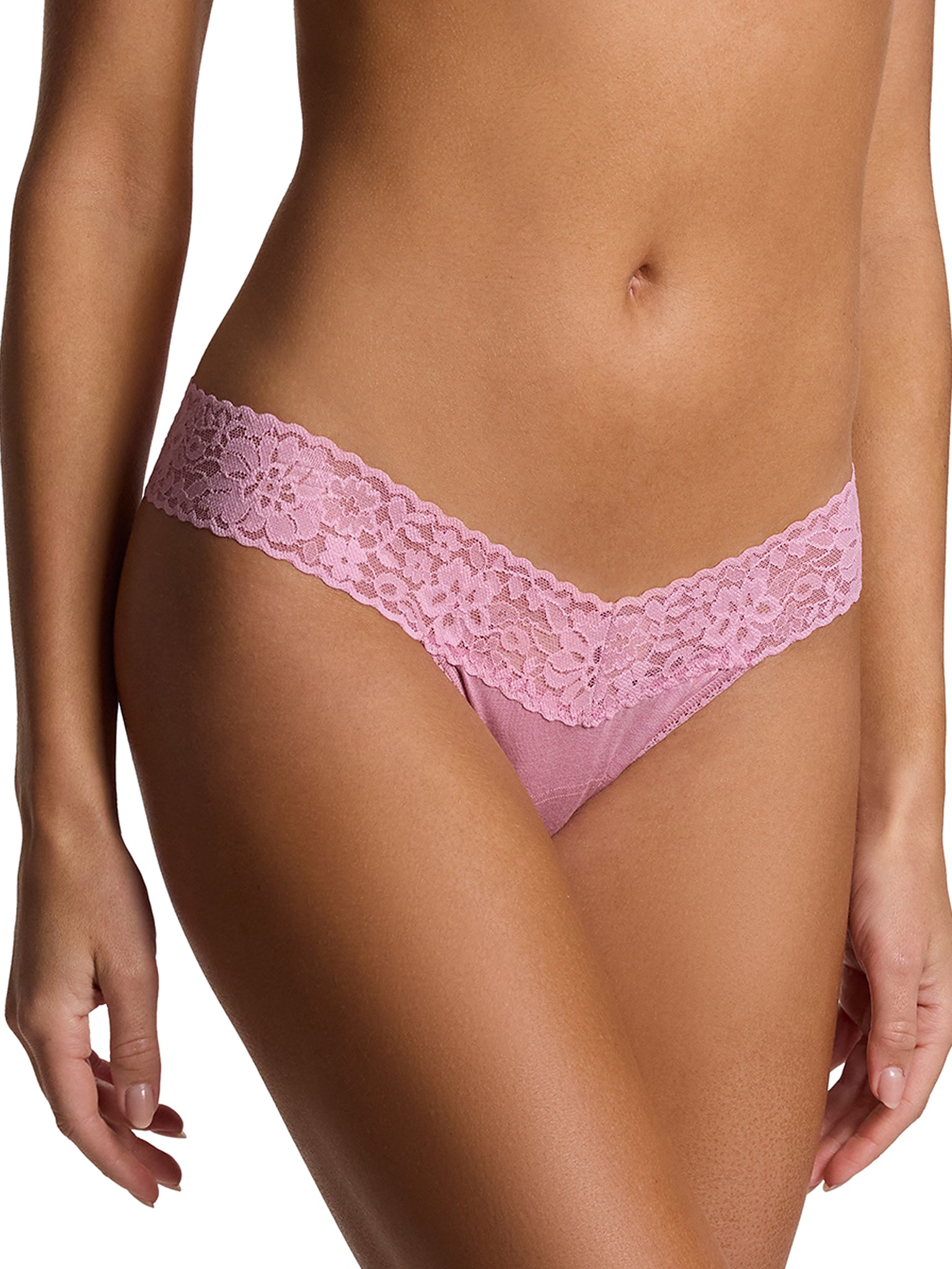 DreamEase™ Low Rise Thong Lavender Tea Pink