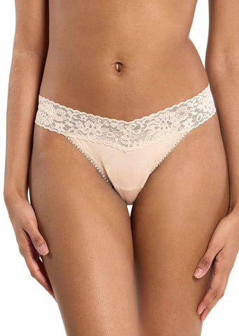 Chai Modal DreamEase™ Original Rise Thong - Front View, lace waistband, no VPL | Hanky Panky