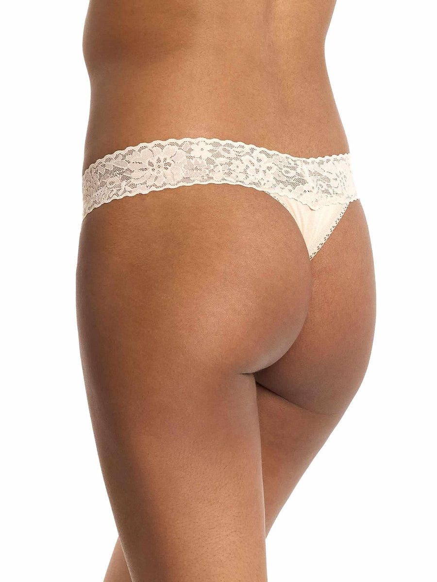 Chai Modal DreamEase™ Original Rise Thong - Back Angle, comfortable lace thong | Hanky Panky