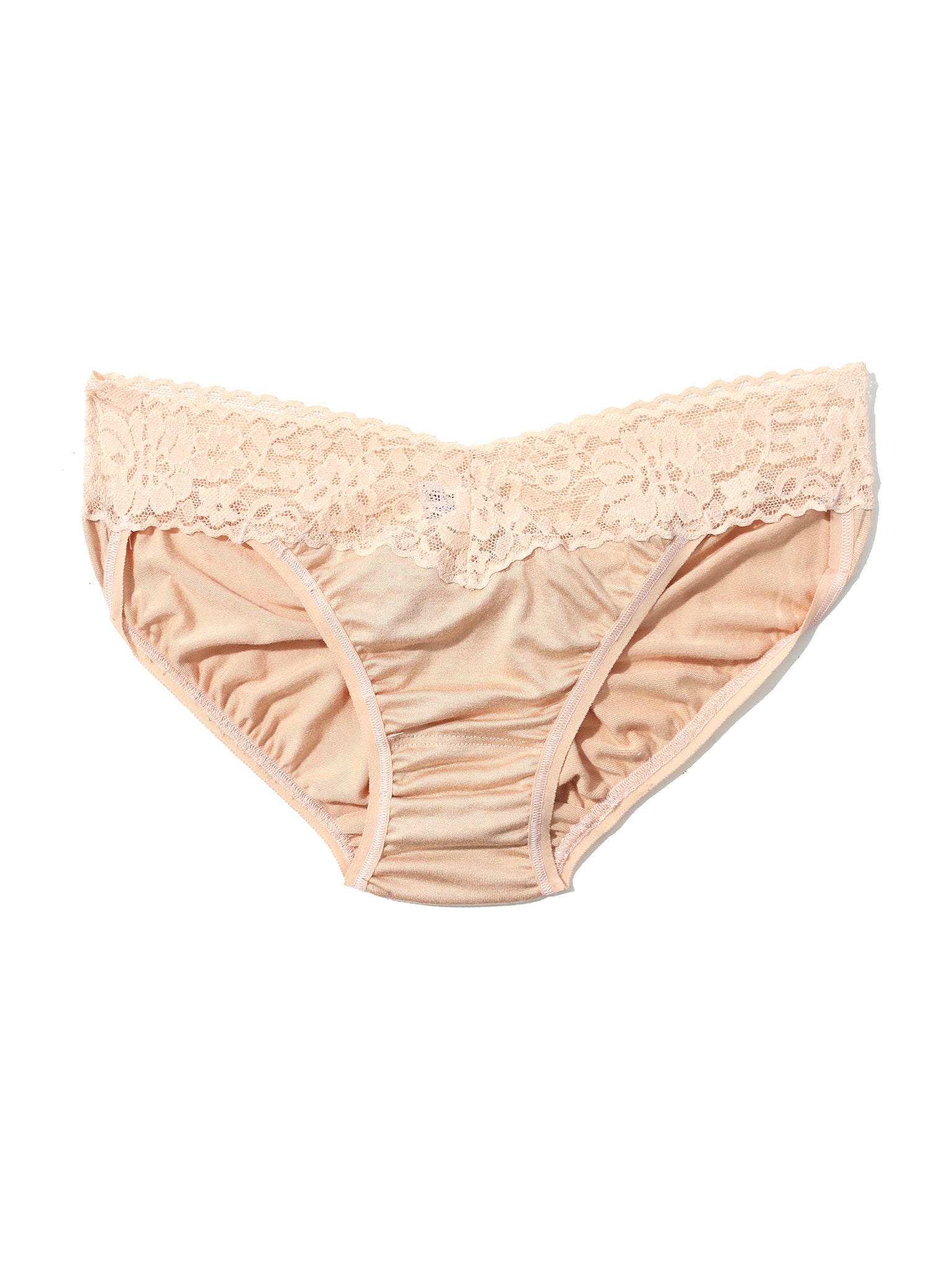 DreamEase™ V-kini Chai - Flat Lay, eco-friendly Tencel Modal V-kini with lace trim | Hanky Panky