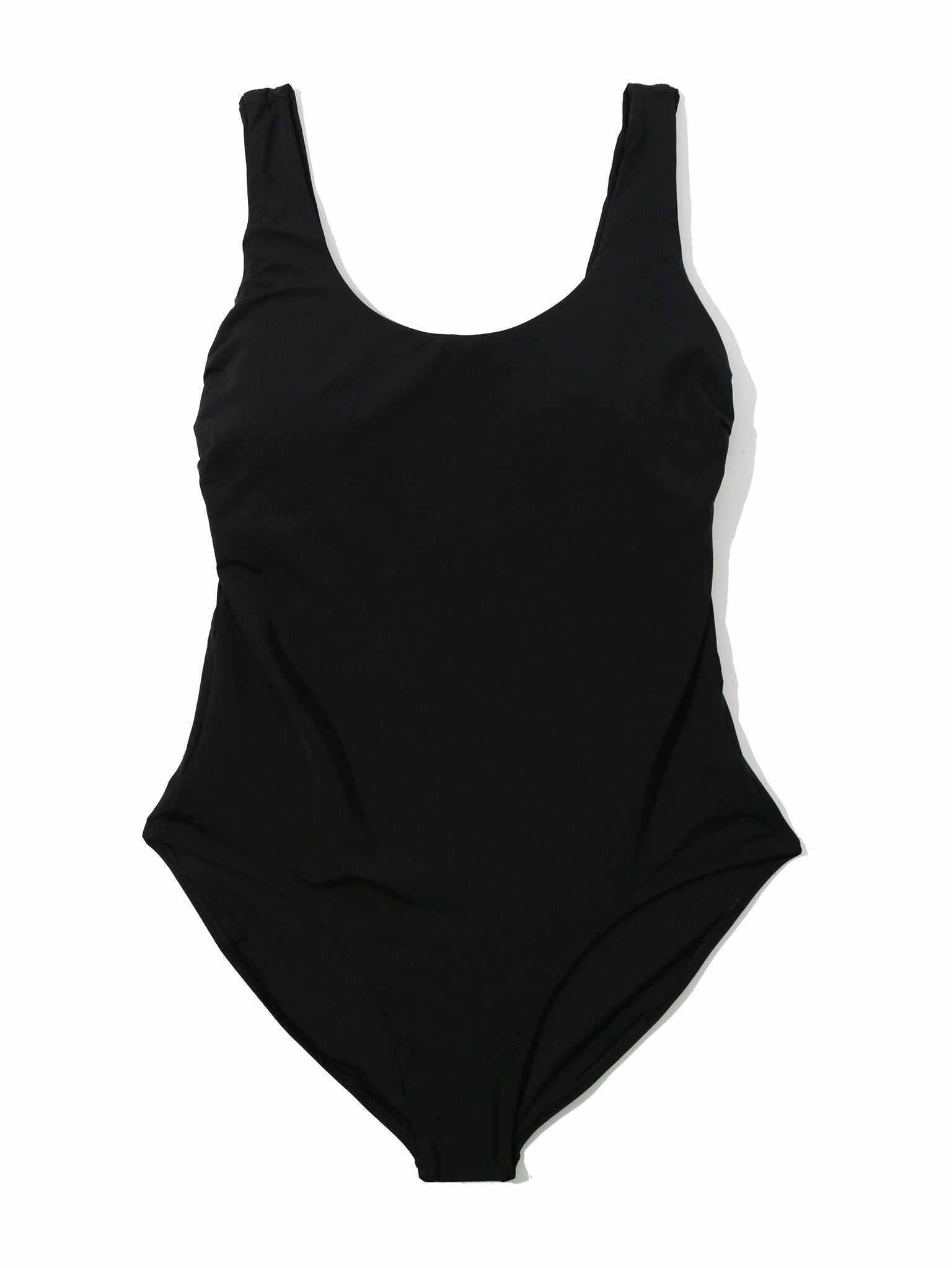 Essential One Piece Black - Flat Lay, Black Scoop Neck One Piece Swimsuit | Hanky Panky