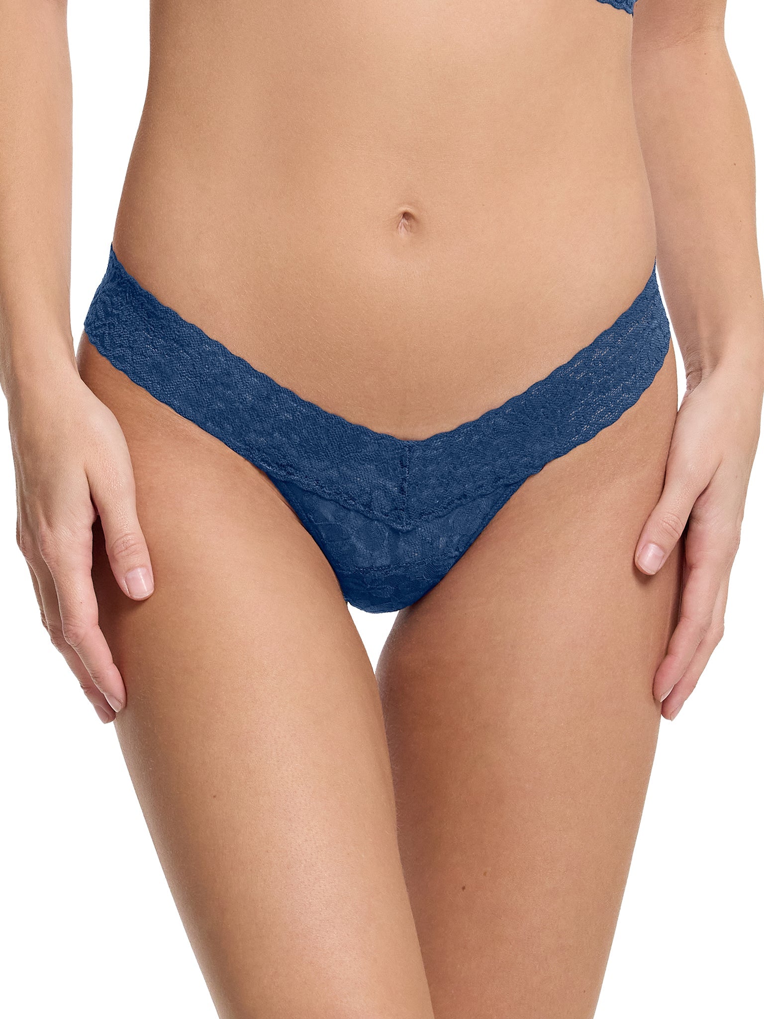 Flora Lace Low Rise Thong Night Owl Blue  Black Friday Sale