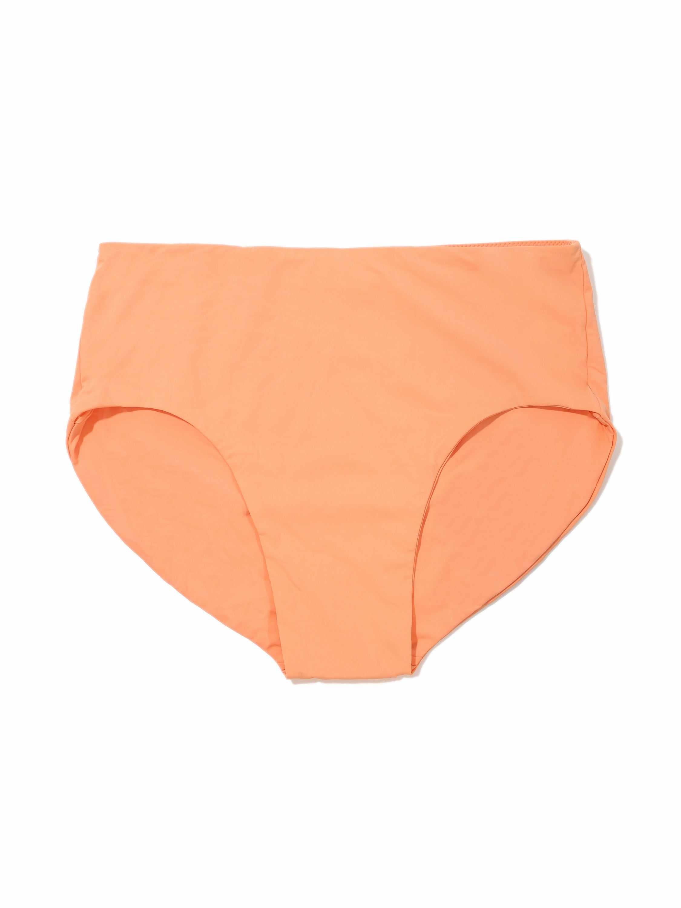 Florence Orange French Brief Swimsuit Bottom Flat Lay, High Rise Recycled Swim Bottom | Hanky Panky