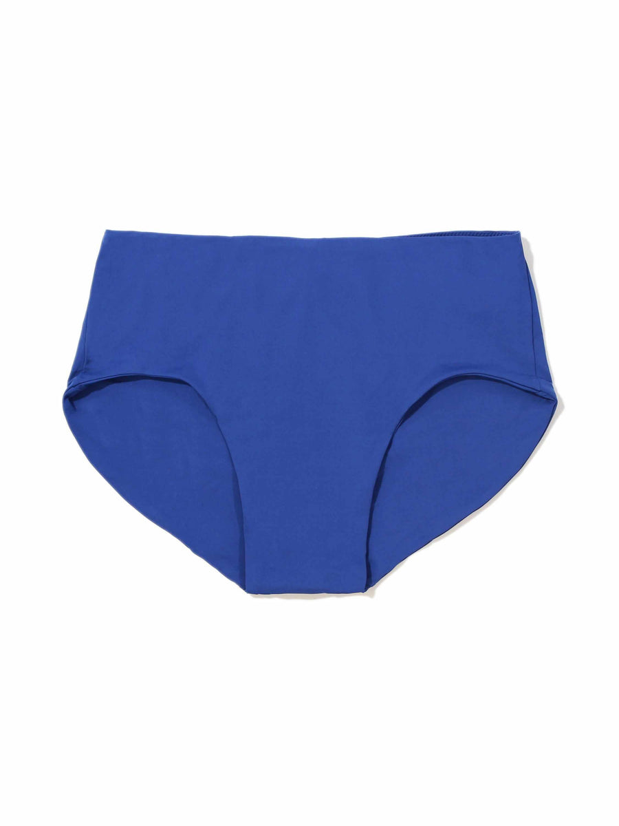 Poolside Blue French Brief Swimsuit Bottom - Flat Lay Front View | Hanky Panky