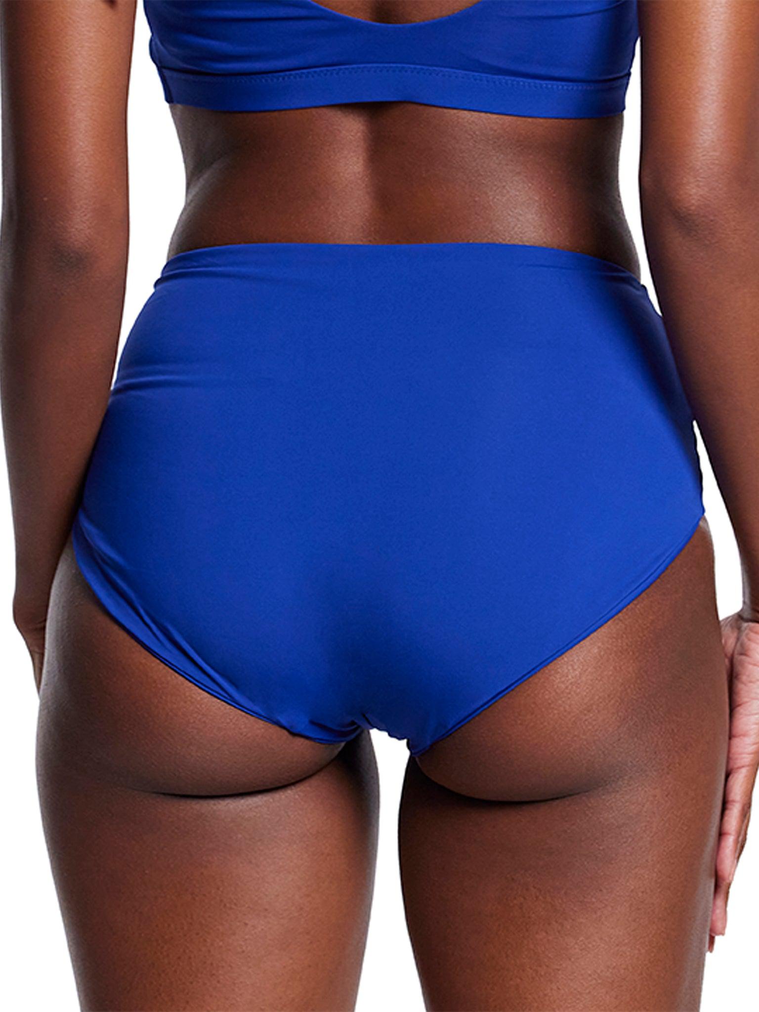 Poolside Blue French Brief Swim Bottom - Back View On Model | Hanky Panky