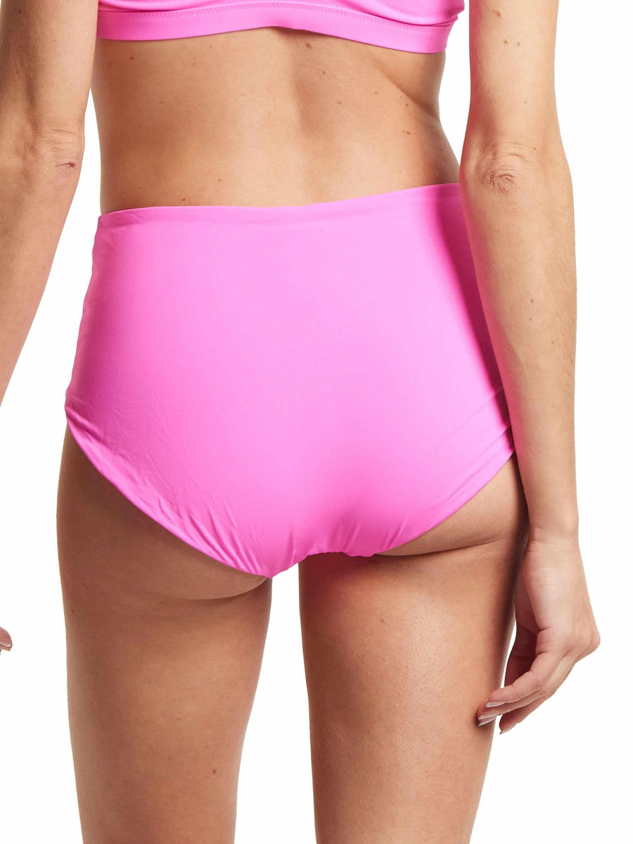 Unapologetic Pink French Brief Swimsuit Bottom, Full Coverage Back View On-Model | Hanky Panky
