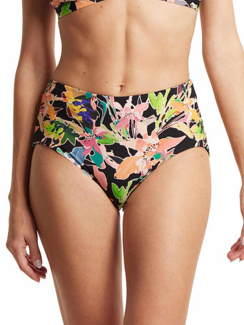 Floral Print French Brief Swimsuit Bottom, Front On-Model View | Hanky Panky