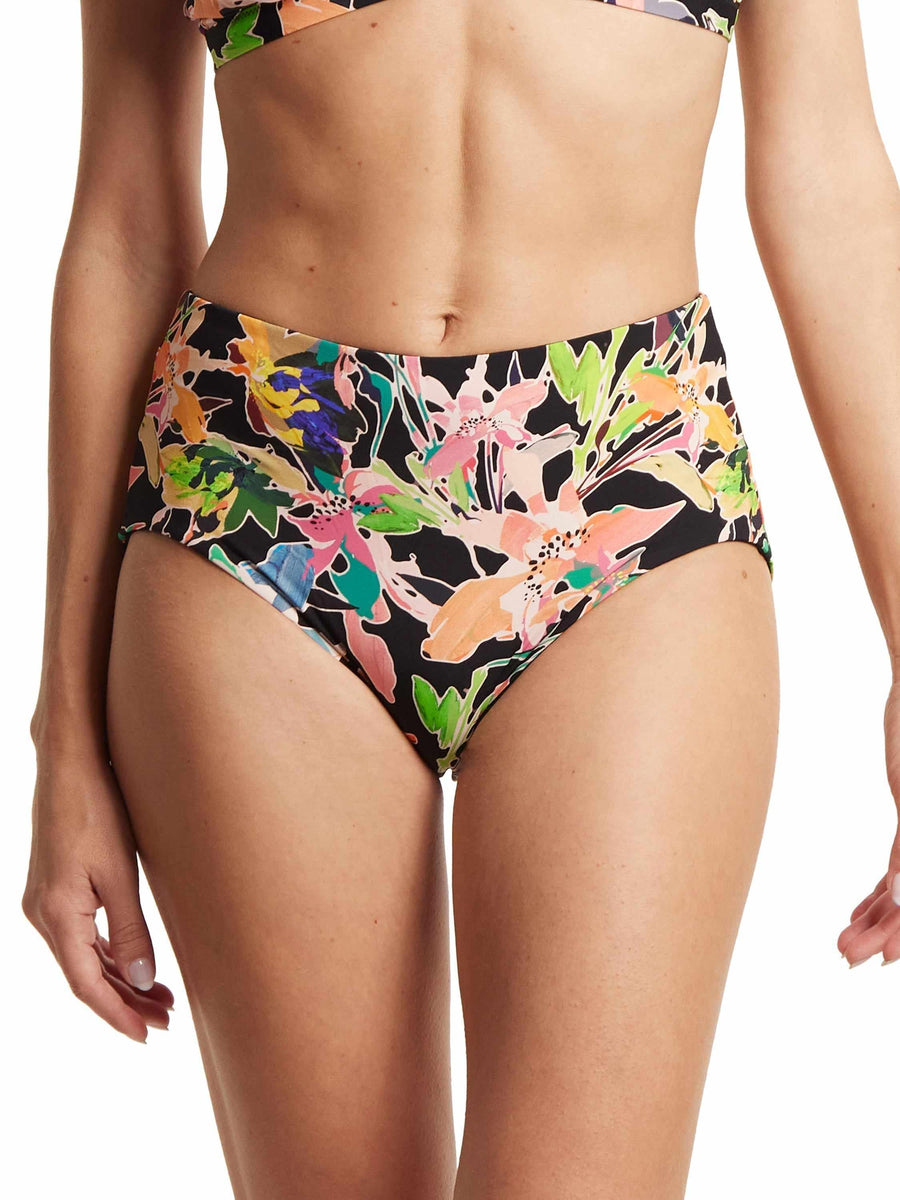 Floral Print French Brief Swimsuit Bottom, Front On-Model View | Hanky Panky