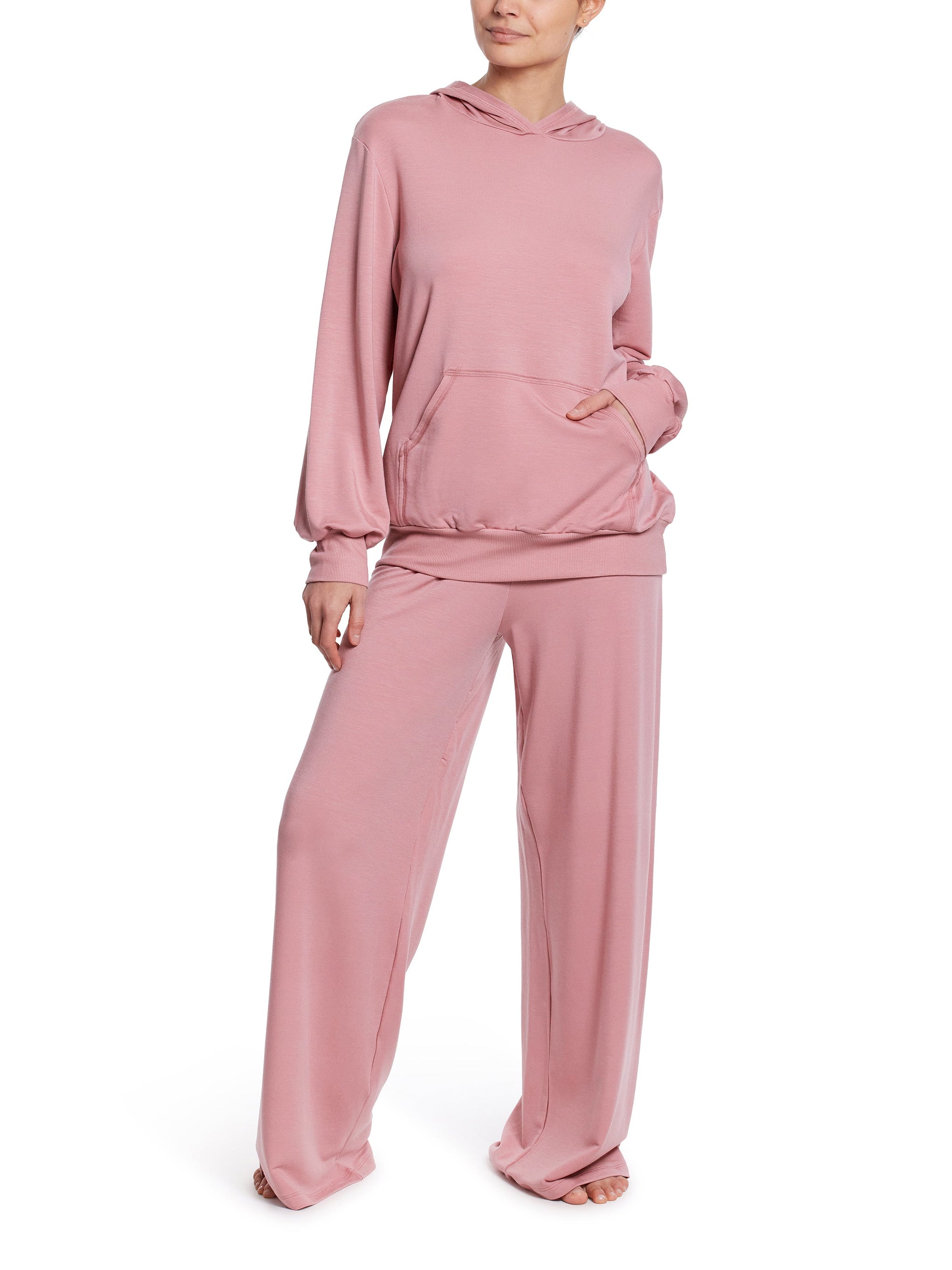 French Terry Hoodie Mauve Orchid Pink