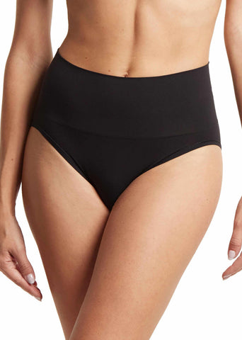 HANKY PANKY BODY™ Black French Brief - Front On-Model, High-Rise Smoothing Panty | Hanky Panky