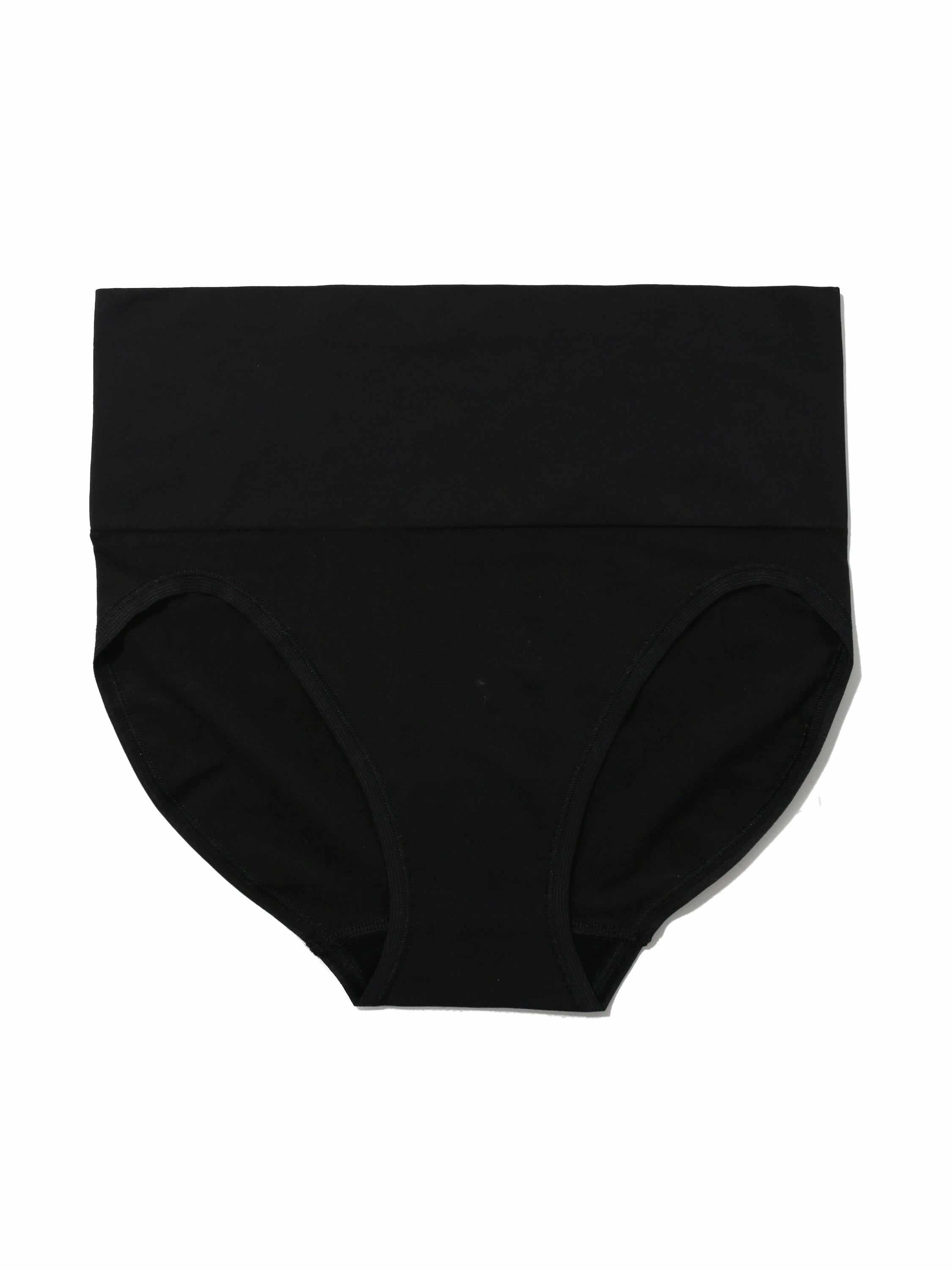 HANKY PANKY BODY™ Black French Brief - Flat Lay Front View, High-Waisted Full Coverage | Hanky Panky