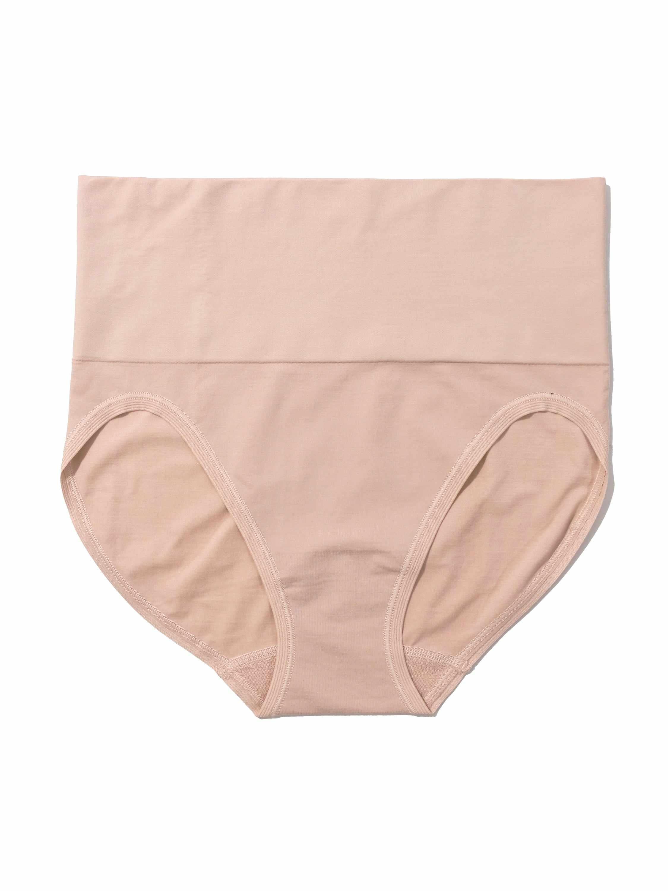 Chai HANKY PANKY BODY™ French Brief - Flat Lay, High Waisted Panty Wide Waistband Detail | Hanky Panky