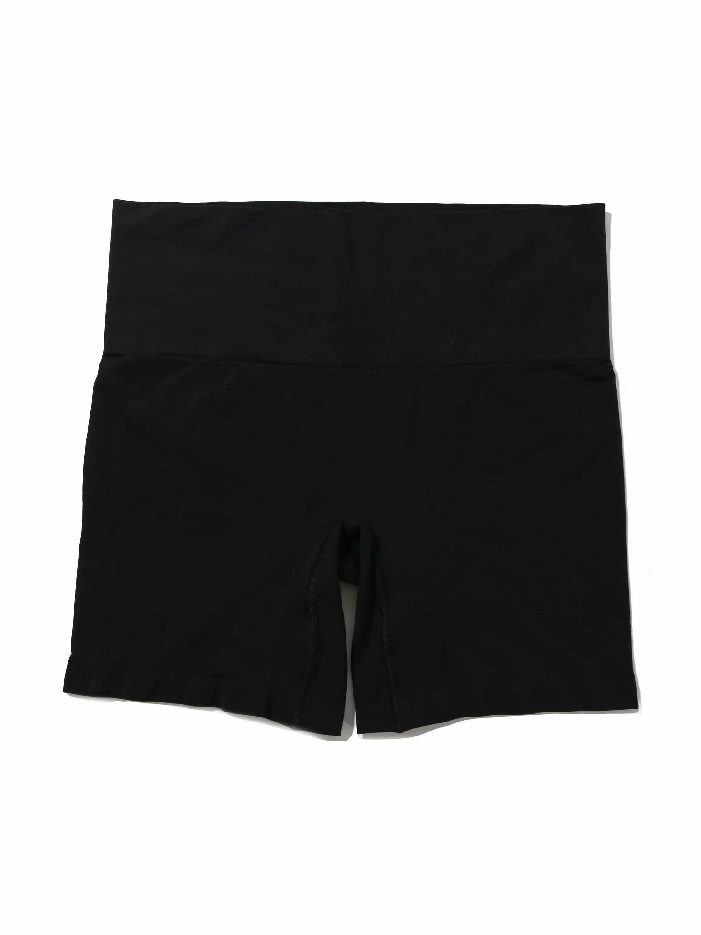 HANKY PANKY BODY™ High Rise Bike Short Black - Flat Lay Front View | Hanky Panky