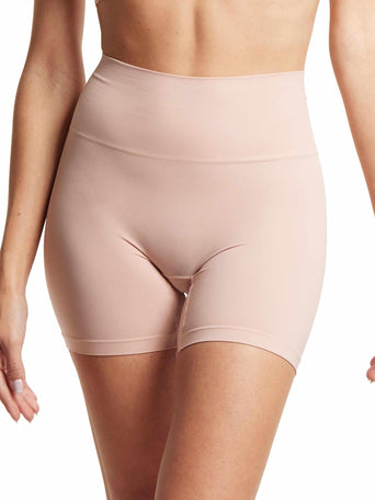 HANKY PANKY BODY™ High Rise Bike Short Inner Peace Beige - On Model Front View | Hanky Panky