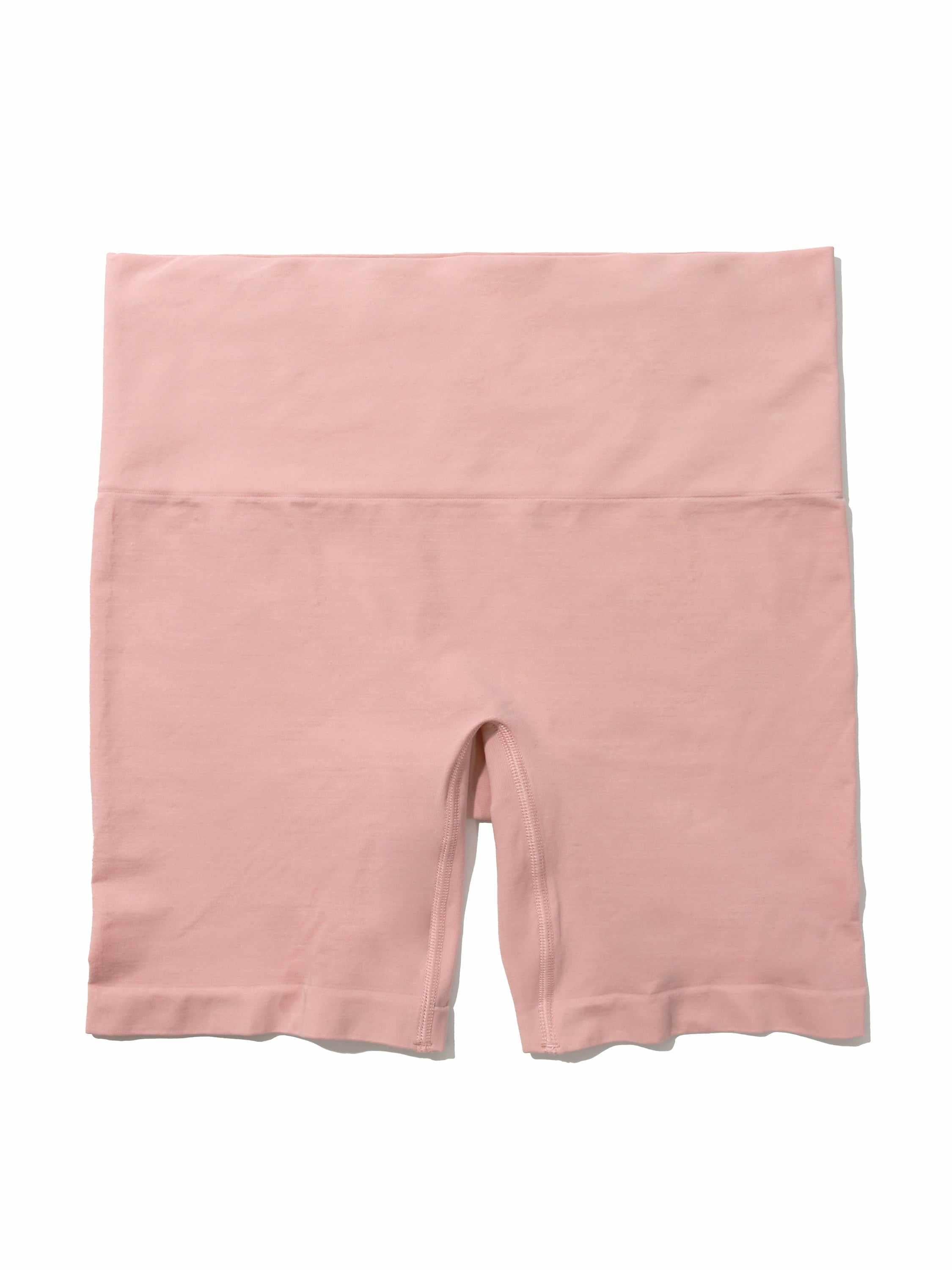 HANKY PANKY BODY™ High Rise Bike Short Inner Peace Beige - Flat Lay Front, Seamless Waistband | Hanky Panky