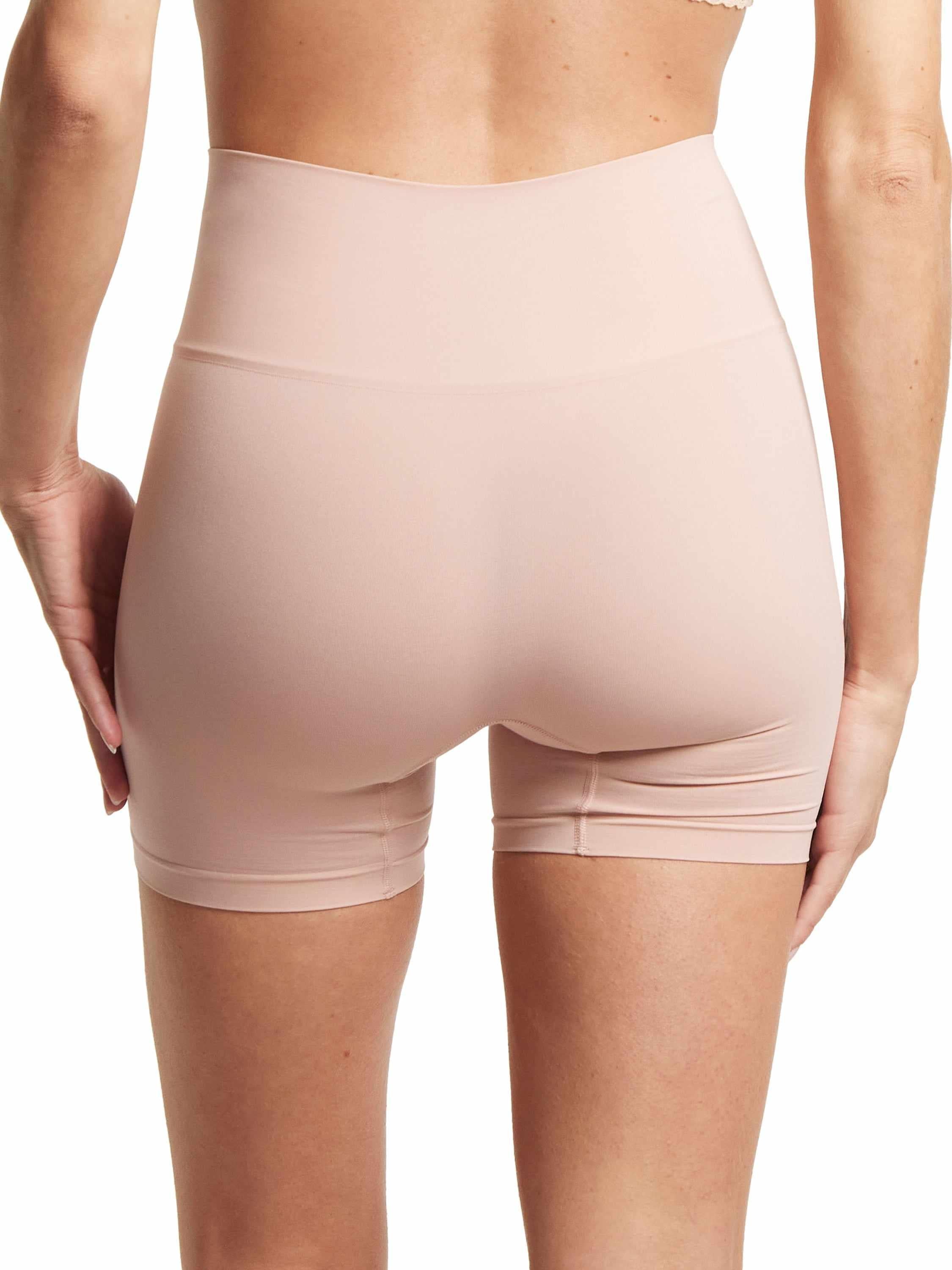 HANKY PANKY BODY™ High Rise Bike Short Inner Peace Beige - On Model Back View, Smooth Fit | Hanky Panky