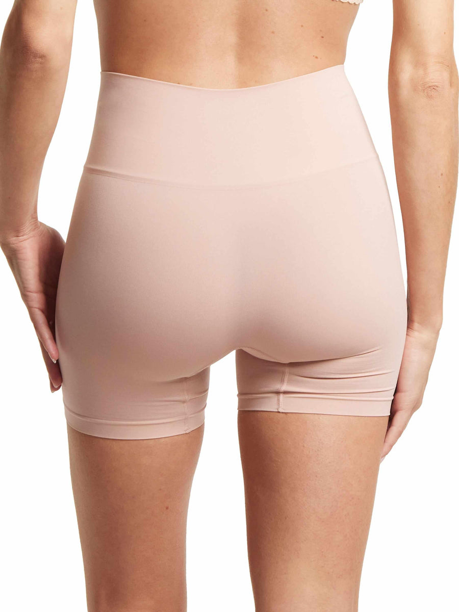 HANKY PANKY BODY™ High Rise Bike Short Inner Peace Beige - On Model Back View, Smooth Fit | Hanky Panky