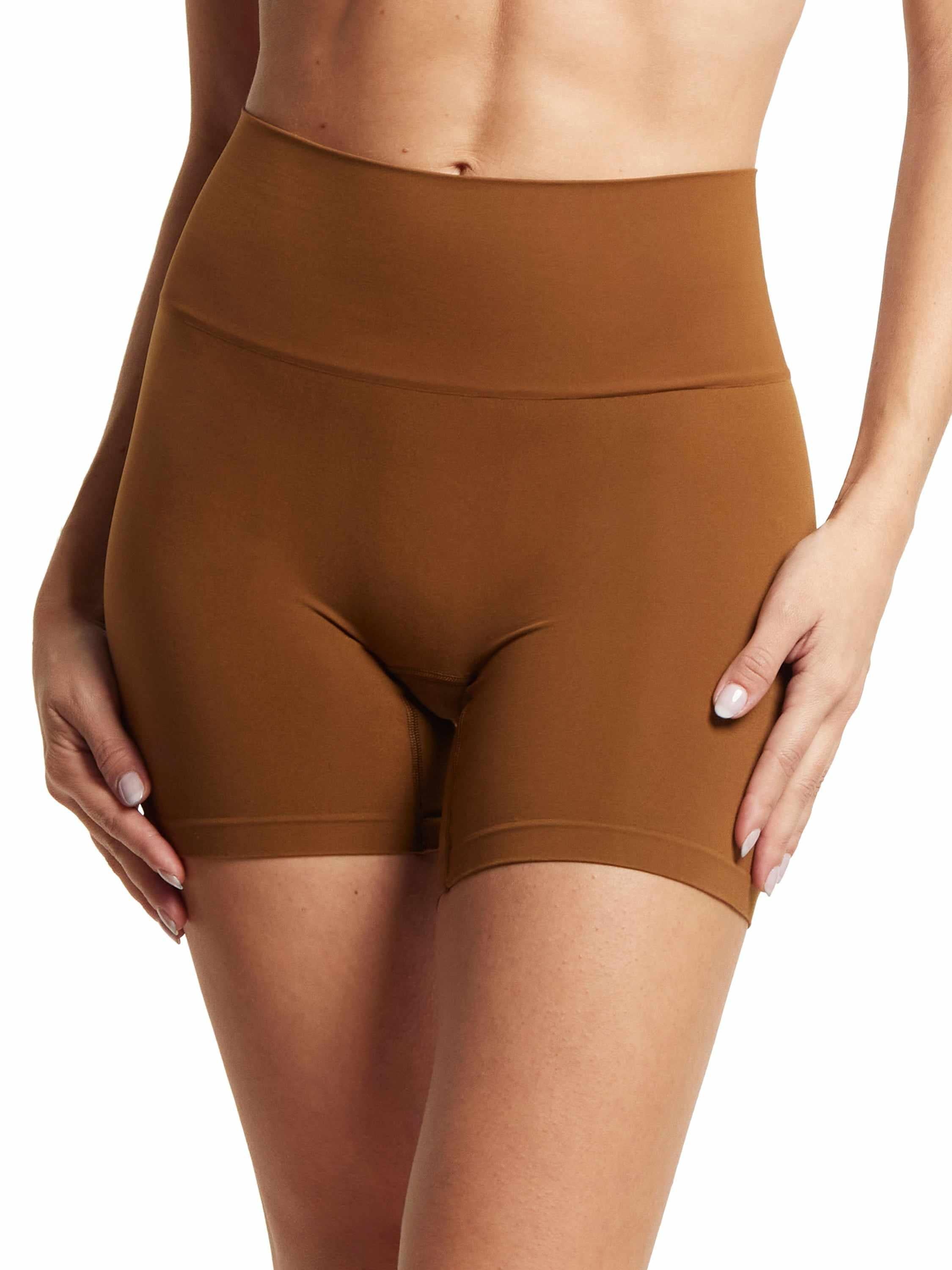 Macchiato Brown HANKY PANKY BODY™ High Rise Bike Short - Front View On Model | Hanky Panky