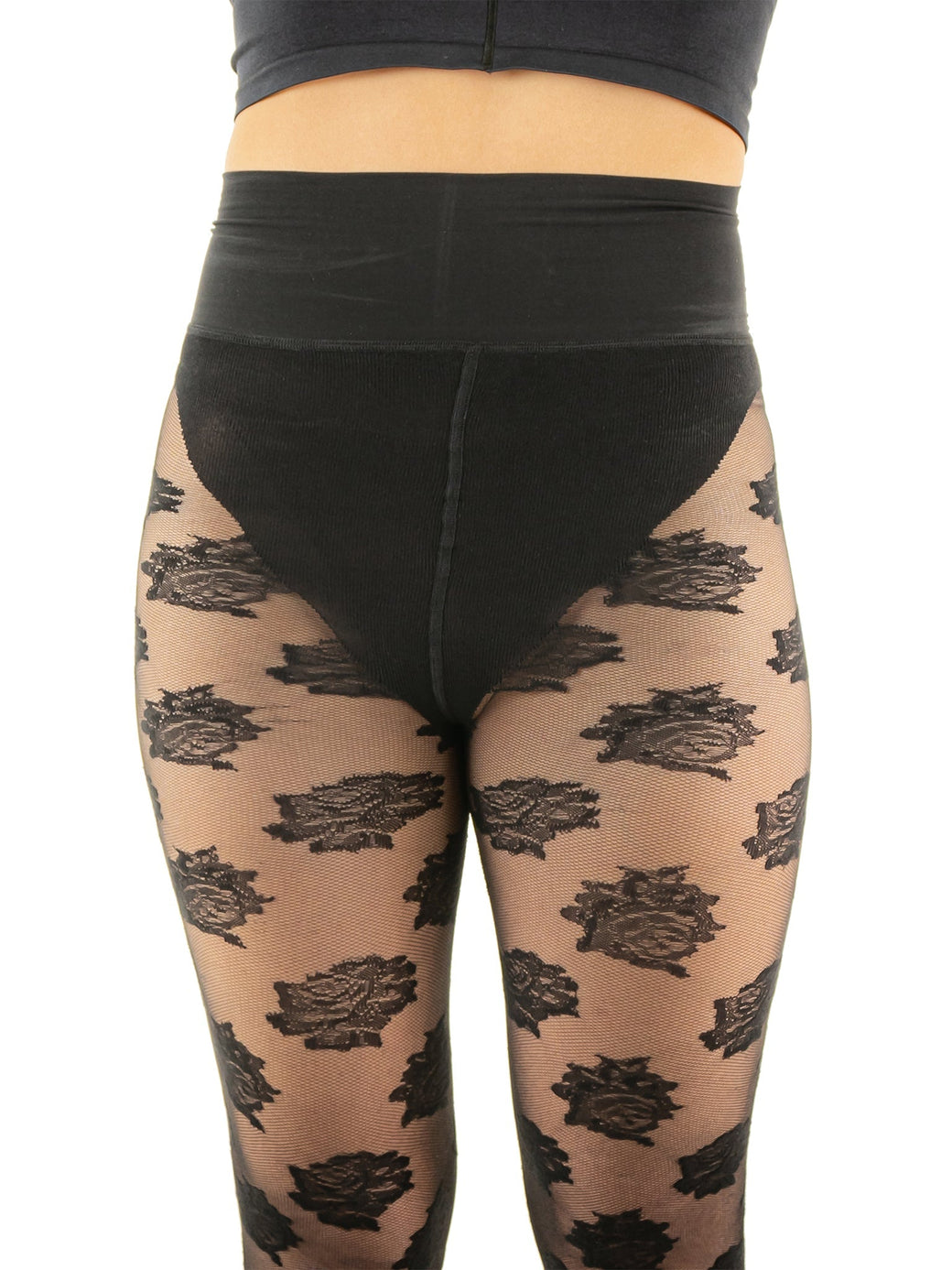 Hanky Panky X Les Belles Exclusive Floral Tights Black