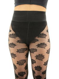 Hanky Panky X Les Belles Exclusive Floral Tights Black