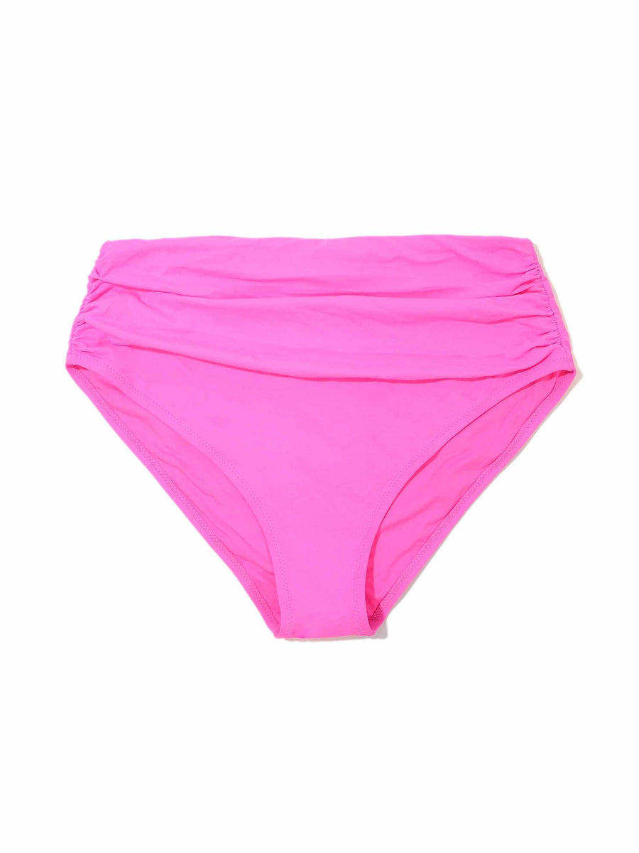 Unapologetic Pink High Rise Cheeky Swimsuit Bottom - Flat Lay Front | Hanky Panky