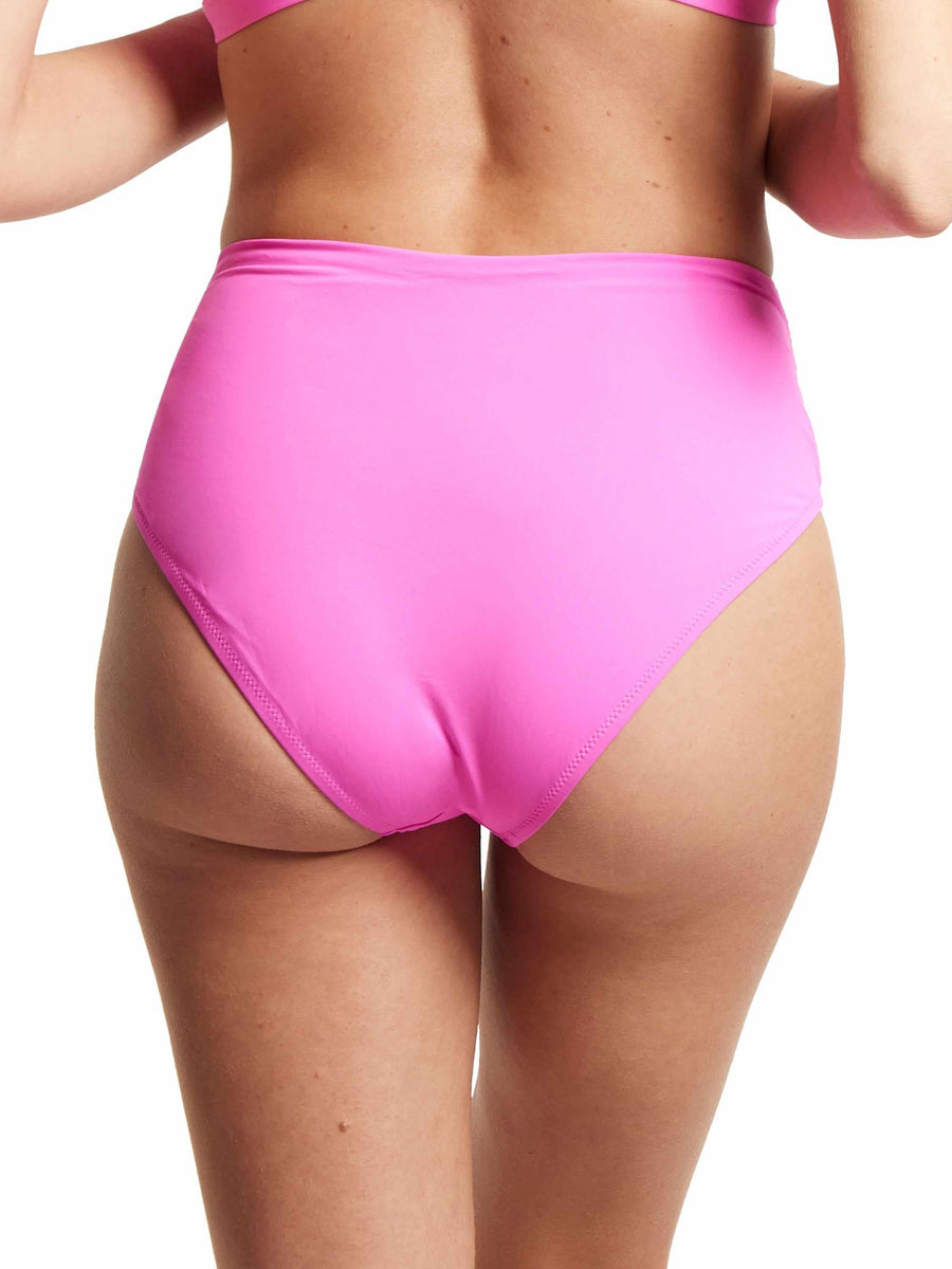 Unapologetic Pink High Rise Cheeky Bikini Bottom - On Model Back View | Hanky Panky