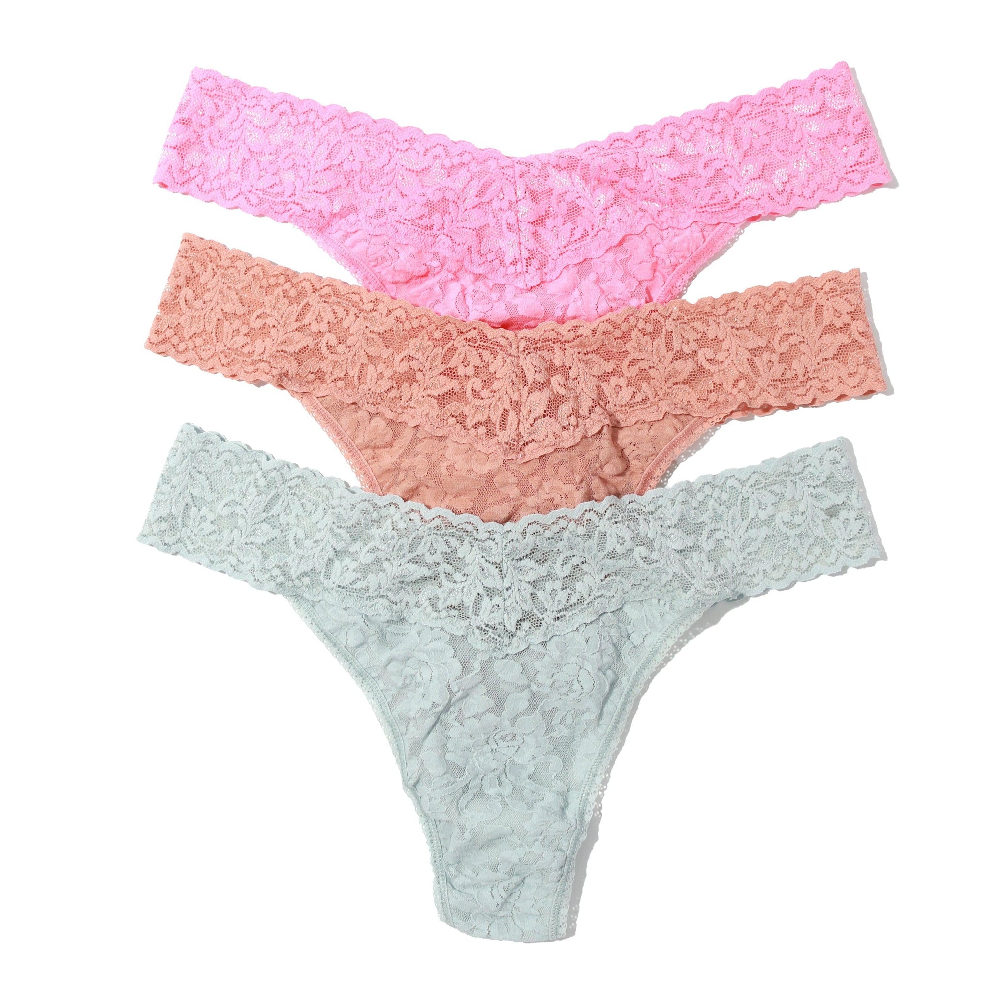 Holiday 3 Pack Signature Lace Original Rise Thongs Sale