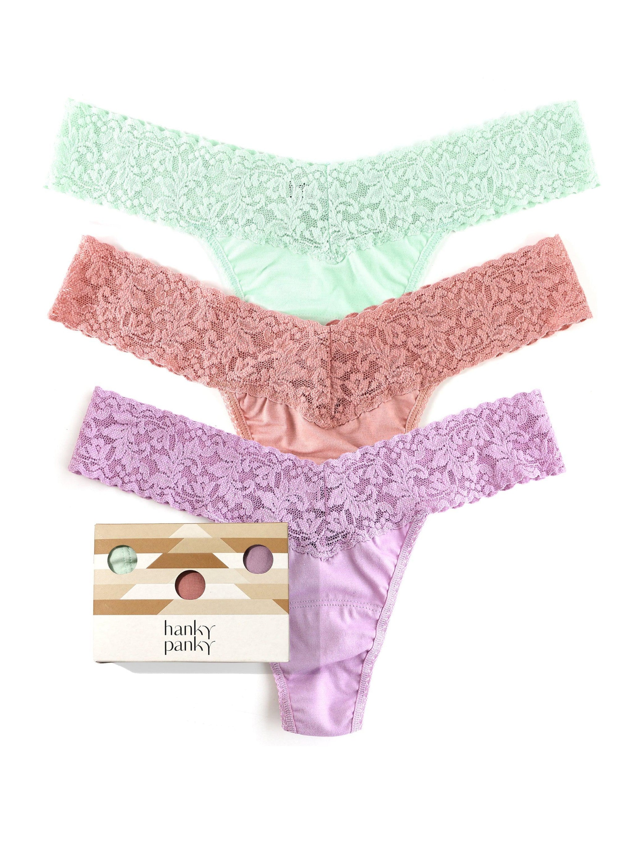 Holiday 3 Pack Supima® Cotton Low Rise Thongs Cucumber