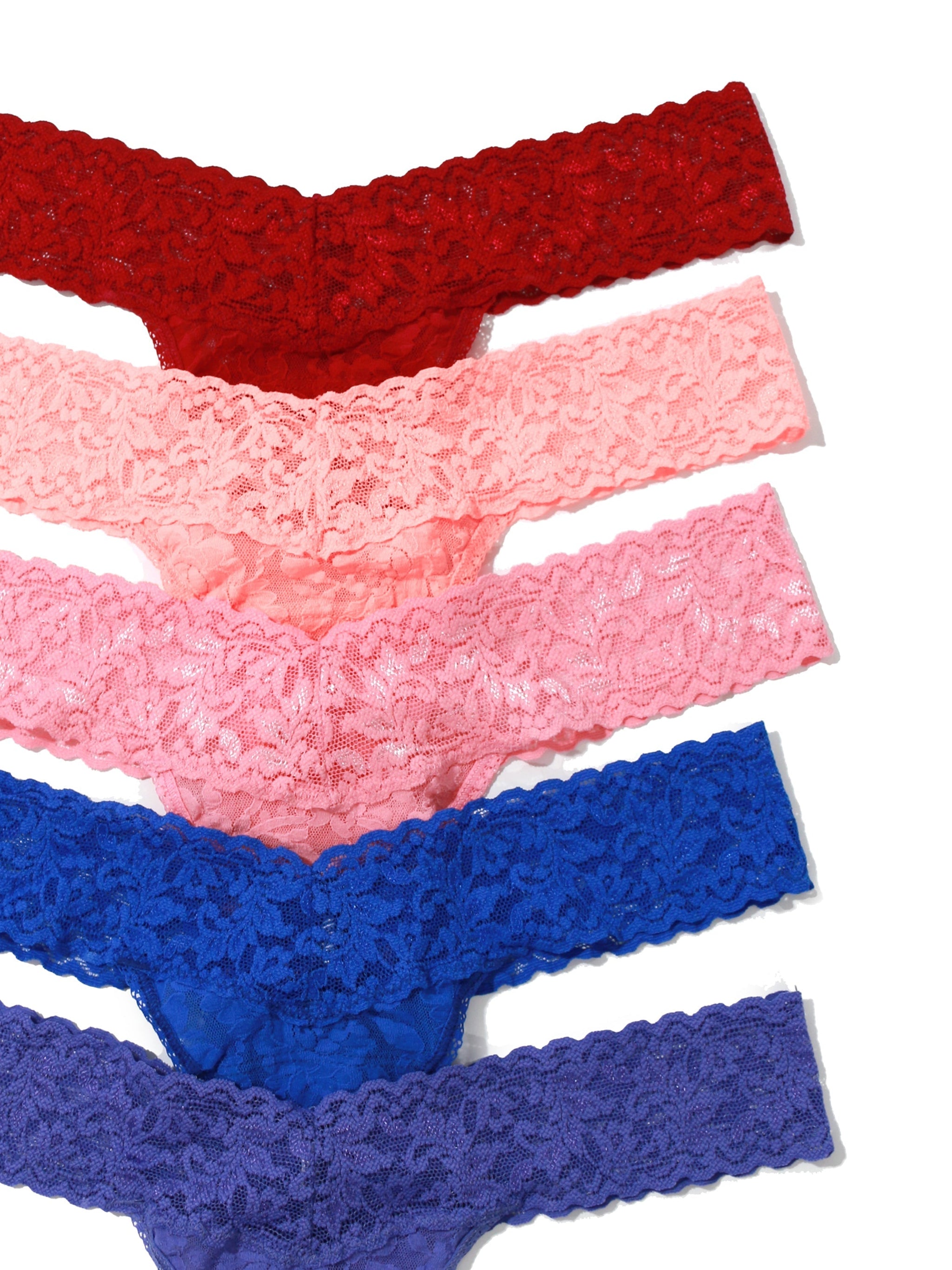 Holiday 5 Pack Signature Lace Low Rise Thongs Sale