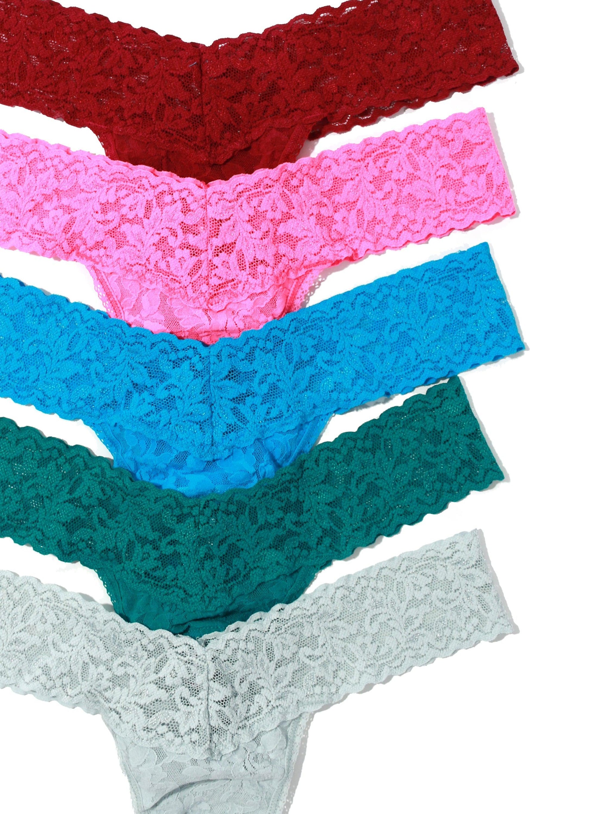 Holiday 5 Pack Signature Lace Petite Thongs