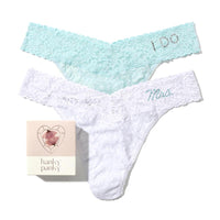 I Do & Mrs Original Rise Thong Celeste/White