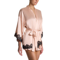 Lexi Wood X Hanky Panky Diane Silk Slip Robe Lexi Blush/Black Sale