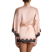 Lexi Wood X Hanky Panky Diane Silk Slip Robe Lexi Blush/Black Sale