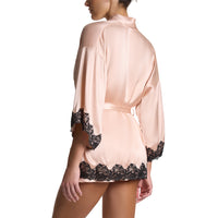 Lexi Wood X Hanky Panky Diane Silk Slip Robe Lexi Blush/Black Sale