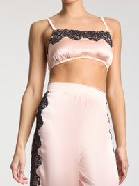 Lexi Wood X Hanky Panky Victoria Silk Bralette Blush/Black Sale