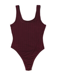 MellowLuxe™ Square Neck Bodysuit Dried Cherry Red Sale