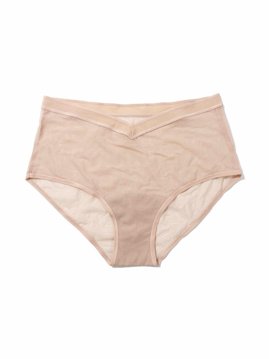 Chai Stretch Mesh Boyshort with V-Front & Soft Elastic Band - Flat Lay | Hanky Panky