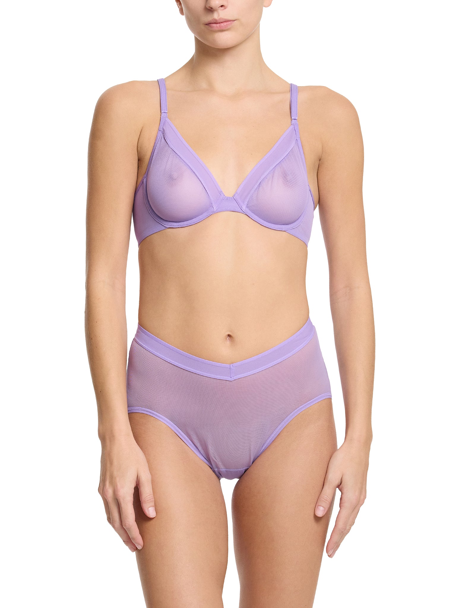 Hanky Panky Mesh High Cut French Brief - 7M2444, Semi-Sheer High-Waisted Panty, Full Coverage