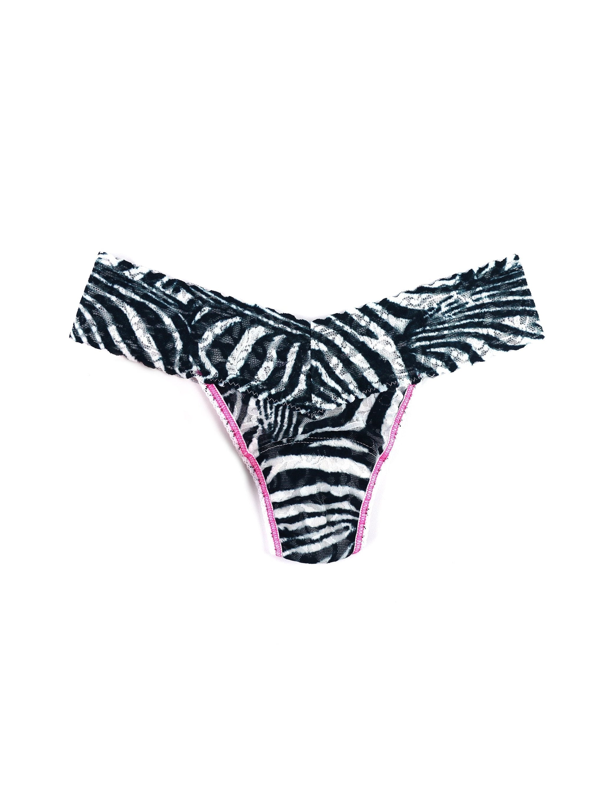 Petite Size Printed Signature Lace Thong Aughts Zebra Sale